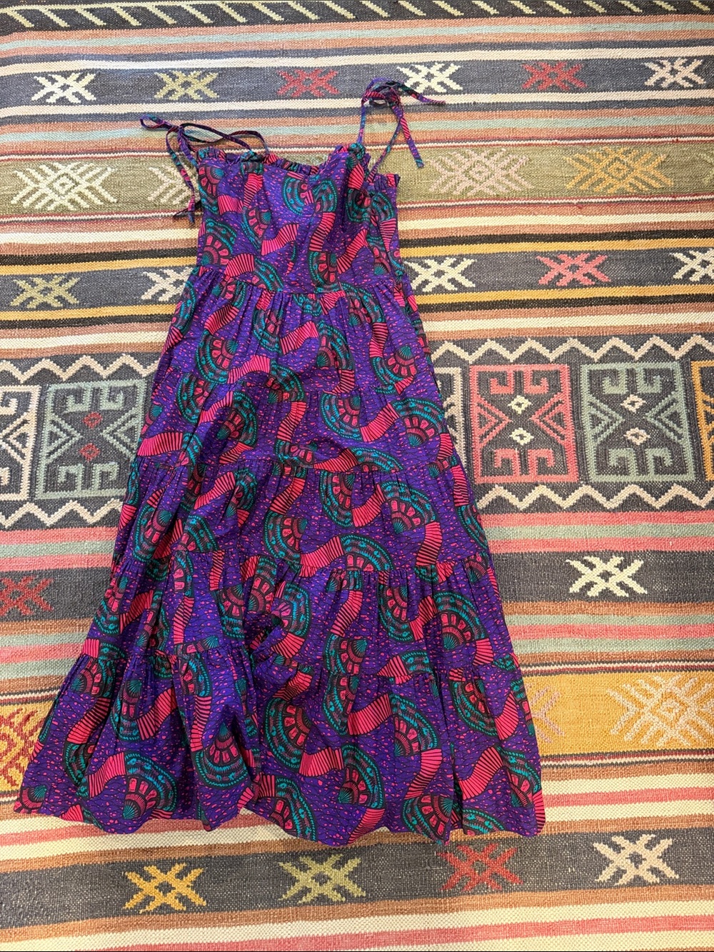 Ulla Johnson Purple & Pink Printed Maxi Dress